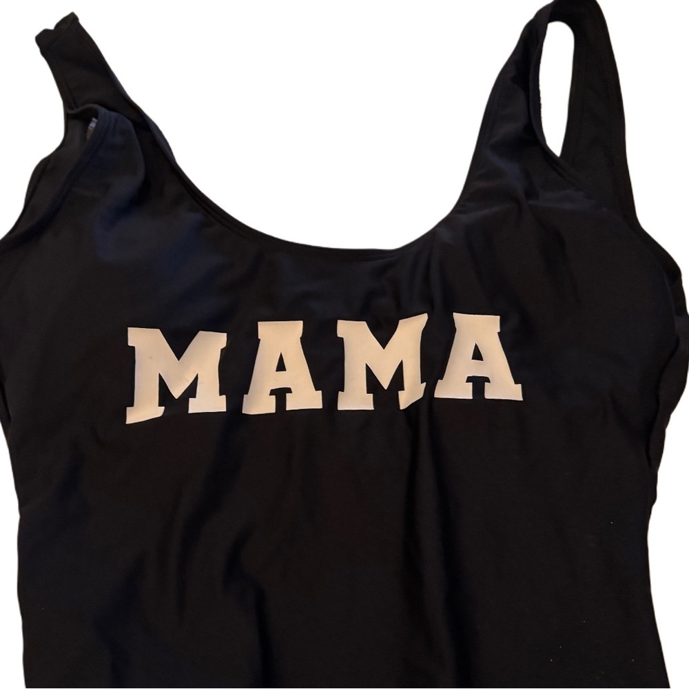 NWOT Women’s Black 'MAMA' one piece Swimsuit from “PatPat”, size S - Picture 2 of 5